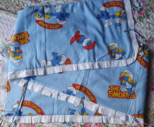Die Schlümpfe Baby Nestchen Volant für Wiege Stoff blau Smurfs Schlumpfine