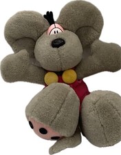 Diddl Maus Mouse grau Latzhose pink  Stofftier 35 cm Depeche Vintage 90er