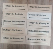 10 Zuglaufschilder Konvolut "Stuttgarter Netze" 61*20 cm Regionalbahn RE RB Bahn
