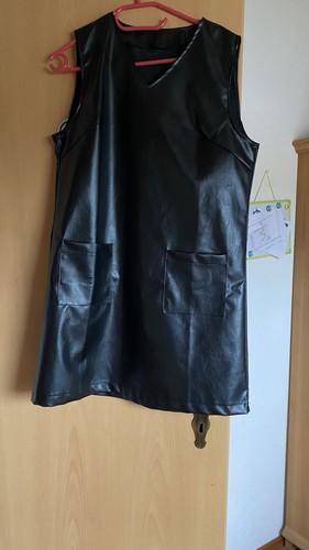 Leder kleid schwarz größe - kleid, schwarz,