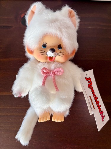 New white kitty monchhichi - new,
