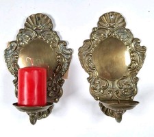 2x Wandkerzenhalter Messing