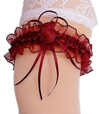 Strumpfband braut bordeaux - strumpfband,