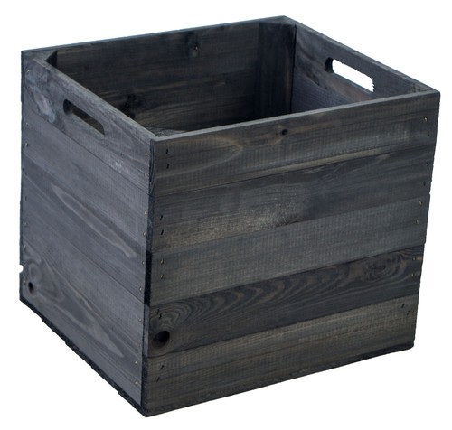 Holzkiste schwarz lasiert