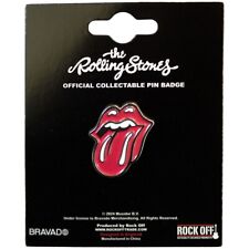 THE ROLLING STONES Metal Pin Badge: CLASSIC TONGUE SILVER OUTLINE Official  £pba