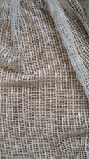3 x Vorhang Gardinen Fischernetz Deko Ecrù maritim weich Stoff 170cm lang