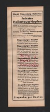 MARKT SIEGENBURG HALLERTAU, Werbung 1935, Siegenburger Hallertauer Hopfen 