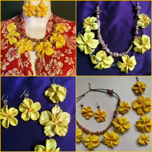 Tiki fimo schmuck set - set, blume