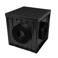 Hofablauf anthrazit A15 begehbar 30x30x30cm Bodenablauf Hofentwässerung 