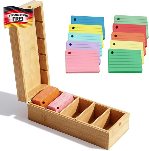 Karteikartenbox holz - karteikartenbox, a8