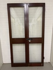 Wiedergewonnene alte französische Einwand Glas Holz Doppeltüren 2095 x 1130 mm