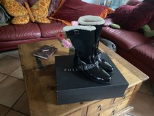 PHILIPP PLEIN Lammfell Stiefel "Gummy Biker Princess" Gr. 39 NP 625,- €