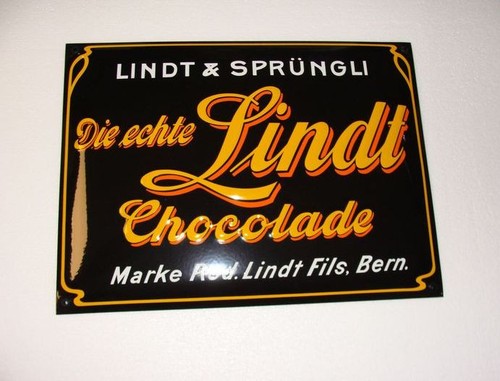 Emailleschild lindt - -, &