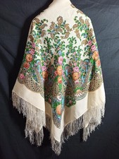 Original Pavlovo Posad Tuch Schal aus Wolle 125x125 russisch