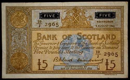 Bank scotland august 1962 - august,