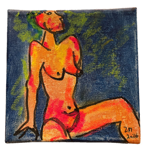 Frau akt original signiert - frau,