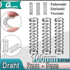 Druckfeder 100 mm Länge , Draht 2mm - 5mm Federstahl / Rückstell / Spiralfeder