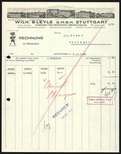 Rechnung Stuttgart 1928, Wilh. Bleyle GmbH Fabriken für gestrickte Oberkleidung 