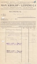 LEIPZIG, Rechnung 1930, Max Krolop Kautschuk Metall-Signier-Stempel-Fabrik
