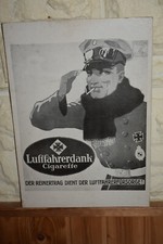 Original Altes Reklameschild 20/30er Jahre Luftfahrerdank,Zigaretten,Deutschland