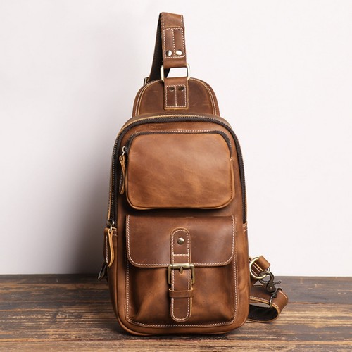 Herren leder brusttasche retro - leder,