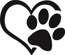 Herz mit Pfoten 1 Aufkleber