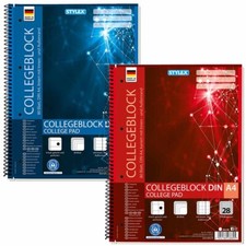 Stylex Collegeblock A4 80 Blatt gelocht Spiralblock Schreibblock Stylex Shop