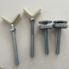 Hauck 2x Druckschrauben + 2 Y Spindle für Treppenschutzgitter Treppe Befestigung