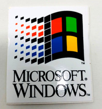 Werbe-Aufkleber Microsoft Windows Logo 80er Computer Programm Software