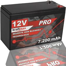 12 Volt kraftmax AGM Bleiakku 12V 7,2Ah Blei Akku Batterie - Neuste Generation