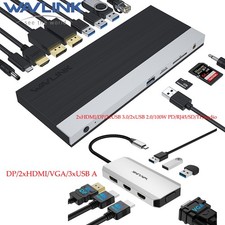 USB-C-Laptop-Dockingstation VGA/DP/4K-HDMI/SD-TF-Lesegerät/RJ45/Laptop-Aufladung