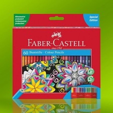 Faber-Castell 111260 Buntstifte Set 60-teilig, hexagonal, bruchsicher, Künstlerq