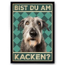 Irischer Wolfshund - Bist du am Kacken? Hunde Poster Badezimmer Gästebad Wandbi