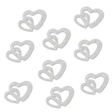 100 Stk Deko Herzen Silber