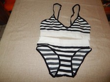 BH Set S Dessous  sexy    BH und Höschen  Slip schwarz weiß 70C,70D,75A,75B