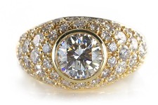 Ring Brillant 0,80 ct + 58 Brillanten insg 1,17 ct 750 Gelbgold [BRORS 19767]