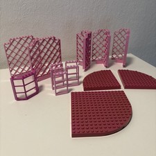 LEGO BELVILLE KONVOLUT Platten Fenster Haus 14 Teile rosa pink