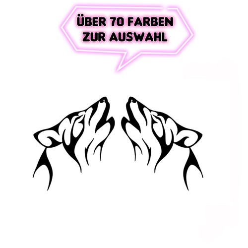 Auto aufkleber wolf tribal - auto, 2x