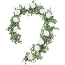 Blumengirlande, Kunstblumen, Hochzeitsdekoration, Girlande, Rosen, Weiß