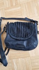 Fredsbruder Ledertasche, Umhängetasche, Crossbody,schwarz/dunkelanthrazit