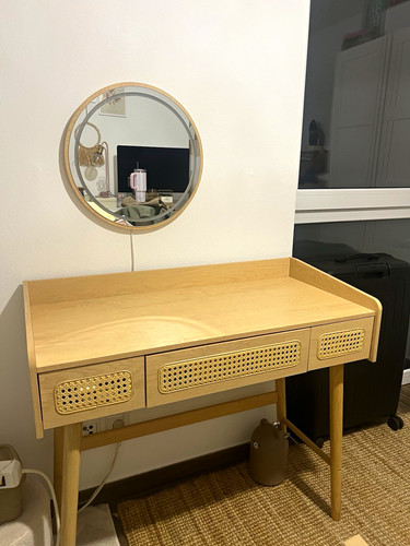 Schminktisch holz rattan - schminktisch, holz/rattan