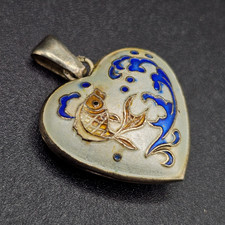 Antiker Silber Fisch Anhänger China Emaille 800er Silber Weiß Anhänger Charm