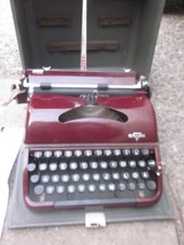 138451 Reise Schreibmaschine Groma N OK rot gut funktioniert GDR typewriter 1953