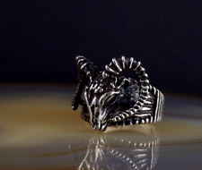 Ring Silber 925 Widder 17,4 mm dunkel 3D - außergewöhnlich & plastisch anello   