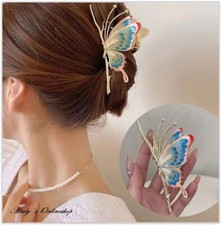 Große Schmetterling Haarklammer Haarspange Haarstyling Haarclips Perlen Damen