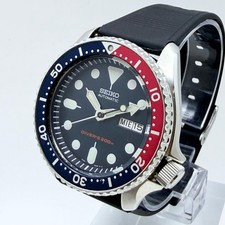 Seiko Divers 200m 7S26-0020 Pepsi Farbe automatisches Tag Datum marineblaues ...