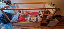 Kinderbett Kura Hochbett gebraucht 90x200 kiefer, teilzerlegt,mit Baldachin 