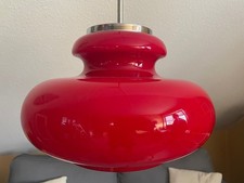 Rote Lampe - Original Vintage - 60er 70er Jahre - Hängelampe - sehr schön!