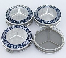 4x Nabendeckel 75mm Dunkelblau  für MERCEDES  Nabendeckel Radnaben Nabenkappen
