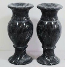 Marmorvase, Grabvase, Marmor Schwarz, poliert, 11x27cm, NEU!!